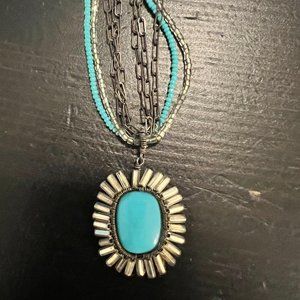 Dana Kellin Turquoise and Silver Handcrafted Necklace